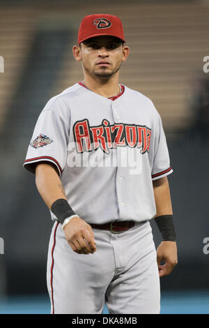 Sett. 12, 2011 - Los Angeles, California, Stati Uniti - Arizona Diamondbacks sinistra fielder Gerardo Parra #8 prima della Major League Baseball gioco tra l'Arizona Diamondbacks e il Los Angeles Dodgers al Dodger Stadium. (Credito Immagine: © Brandon Parry/Southcreek globale/ZUMAPRESS.com) Foto Stock