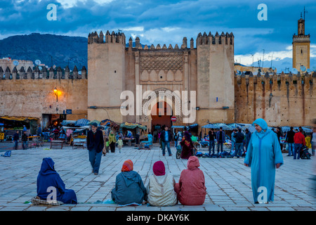 Bab Al Mahrouk Gate, di Fez, Marocco Foto Stock