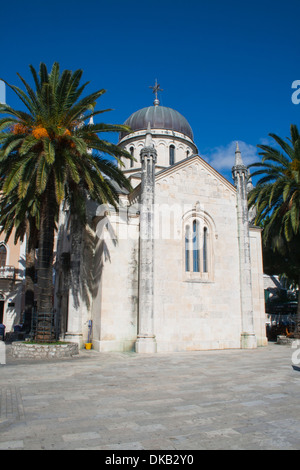 Montenegro e della Baia di Kotor, Herceg Novi, Arcangelo Michele Chiesa su Trg Belvista Foto Stock