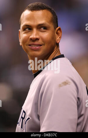 Sett. 26, 2011 - San Pietroburgo, Florida, Stati Uniti - New York Yankees terzo baseman Alex Rodriguez (13) durante una partita di baseball tra il Tampa Bay Rays e i New York Yankees a Tropicana campo. Raggi win 5 - 2 (credito Immagine: © Luca Johnson/Southcreek globale/ZUMApress.com) Foto Stock