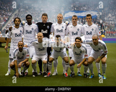 Ottobre 02, 2011 - Vancouver, British Columbia, Canada - Vancouver Whitecaps undici di partenza per il confronto tra il Vancouver Whitecaps e Portland legni alla BC Place Stadium. (Credito Immagine: © David Bukach/ZUMAPRESS.com) Foto Stock