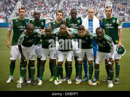 Ottobre 02, 2011 - Vancouver, British Columbia, Canada - Portland legnami evelen di partenza per il confronto tra il Vancouver Whitecaps e Portland legni alla BC Place Stadium. (Credito Immagine: © David Bukach/ZUMAPRESS.com) Foto Stock