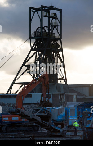 Dawmill Colliery, Arley, vicino a Nuneaton essere demolito. Dawmill era l'ultima lavorazione miniera di carbone nel Warwickshire. Foto Stock