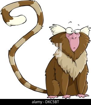 Monkey su uno sfondo bianco illustrazione vettoriale Illustrazione Vettoriale