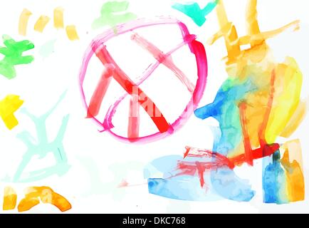 Acquerello colorato strokes - lo spazio per il tuo testo Illustrazione Vettoriale