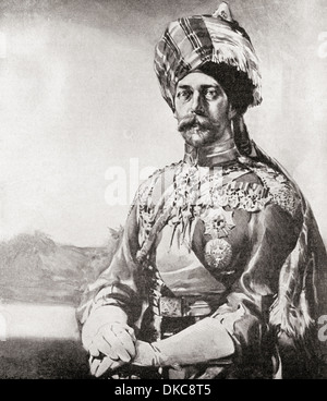 Il Re imperatore come Colonel-In Capo, Lancieri, esercito indiano, 1914. Re Giorgio V, 1865-1936 in uniforme militare durante il primo Foto Stock