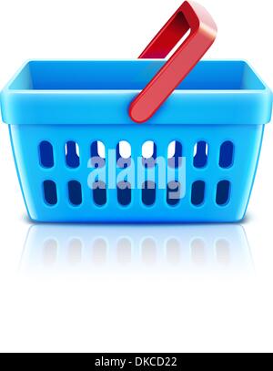 Illustrazione Vettoriale del supermercato vuoto carrello isolato su sfondo bianco. Illustrazione Vettoriale