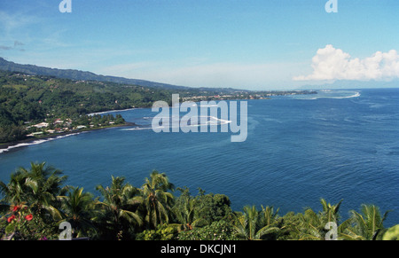 Vista su capitano cuochi bay. Tahiti. Polinesia francese Foto Stock