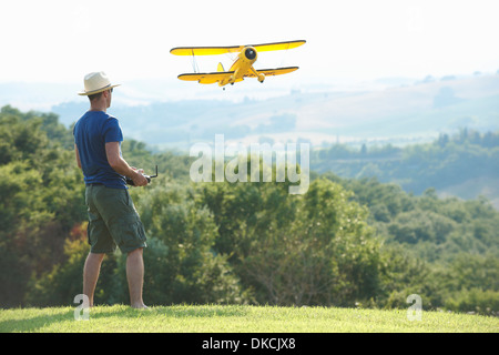 Uomo modello di volo aereo Foto Stock