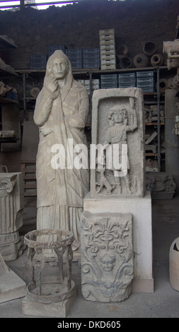 Sculture antiche di Pompei, Campania, Italia Foto Stock