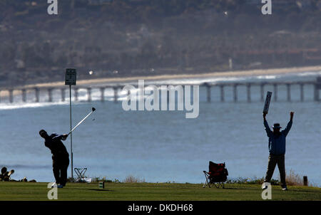 Jan 25, 2007 - San Diego, CA, Stati Uniti d'America - presso la Buick Invitational round di apertura DAVID DUVAL tees off il settimo foro sul corso del Nord. Foto Stock