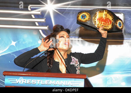 Mar 28, 2007 - New York, NY, STATI UNITI D'AMERICA - MELINA al Trump e World Wrestling News Conferenza per Wrestlemania 23 al Trump Tower a New York City. (Credito Immagine: © Jeffrey Geller/ZUMA Press) Foto Stock