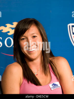 Aug 25, 2007 - New York, NY, STATI UNITI D'AMERICA - Jelena JANKOVIC (SRB) nella sua conferenza stampa prima di iniziare il 2007 US Open.. (Credito Immagine: © Susan Mullane/ZUMA Press) Foto Stock