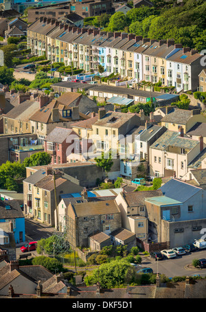 Vista della casa sulle altezze della isola di Portland, Dorset, Regno Unito Foto Stock