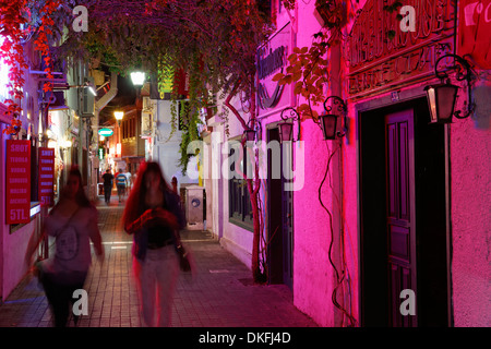 Bar Street nel centro storico, Marmaris, Muğla Provincia, Egeo, Turchia Foto Stock