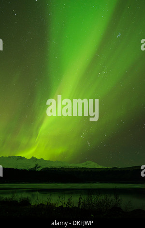 Aurora boreale su College Fjord, Prince William Sound, Alaska Foto Stock