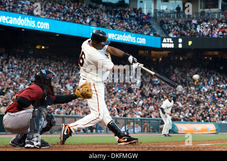 Jul 03, 2009 - San Francisco, California, Stati Uniti d'America - San Francisco Giants interbase EDGAR RENTERIA pipistrelli durante la partita MLB tra Houston Astros e i San Francisco Giants di AT&T Park di San Francisco. (Credito Immagine: © Matt Cohen/Southcreek globale/ZUMA Press) Foto Stock