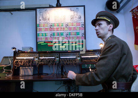 Museo delle Spy all'Hotel Jalta. La metropolitana dell'hotel Praga Repubblica Ceca stanza spia centrale Foto Stock