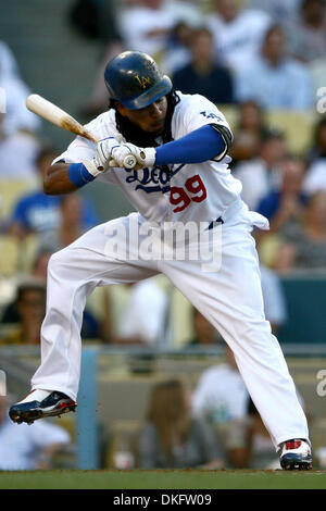 Jul 16, 2009 - Los Angeles, California - Los Angeles Dodgers Manny Ramirez durante il suo primo bat presso il Dodger Stadium contro Houston Astros al ritorno dal suo 50 Sospensione del gioco. Astros beat dei Dodgers 3-1. (Credito Immagine: © Tony Leon/Southcreek globale/ZUMA Press) Foto Stock
