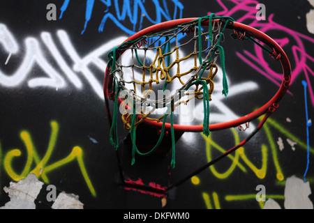 Basketball hoop a Lubiana Foto Stock