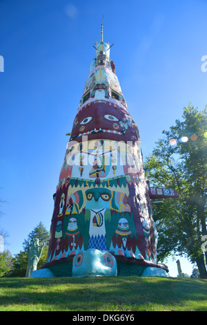 Mondi più grande del Totem Pole a Ed Galloway il Totem Pole Park Foyil, Oklahoma Foto Stock