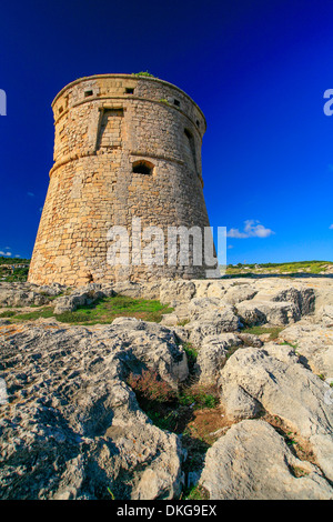 Puglia torre di avvistamento a distanza ravvicinata. Foto Stock