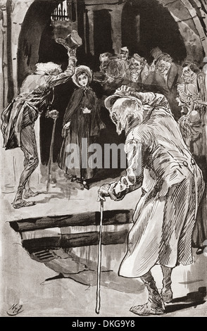 Little Dorrit. Illustrazione di Harry Furniss di Charles Dickens romanzo Little Dorrit. Foto Stock