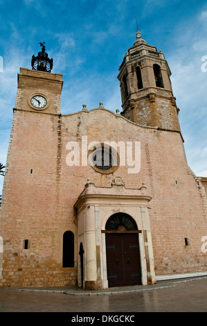 Chiesa di Sant Bartomeu mi Santa Tecla, Sitges, Catalogna, Spagna Foto Stock