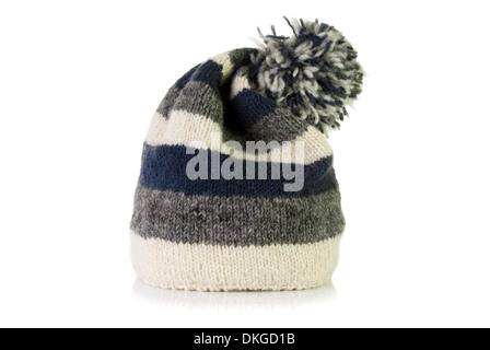 Warm cappellino su sfondo bianco Foto Stock