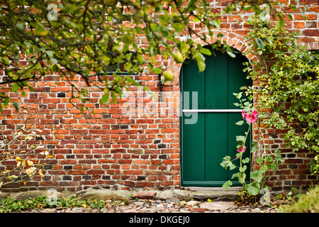 Porta di una storica casa Frisone in Keitum, Sylt, Schleswig-Holstein, Germania Foto Stock