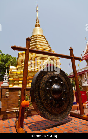 Il Gong im Wat Phan, Chiang Mai, Thailandia, Asia Foto Stock