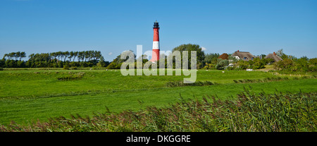 Faro sull isola di Pellworm, Germania Foto Stock