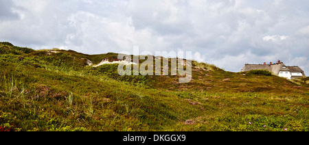 Il tetto di paglia in casa le dune vicino a Rantum, Sylt, Germania Foto Stock