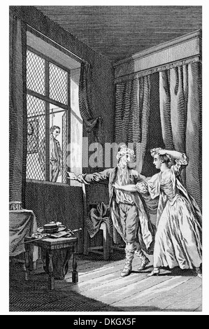 Il colonnello Kirke Soldier of Fortune. Villainy e la crudeltà di una giovane donna che ha pregato per salvare suo fratello la vita 1685 Foto Stock