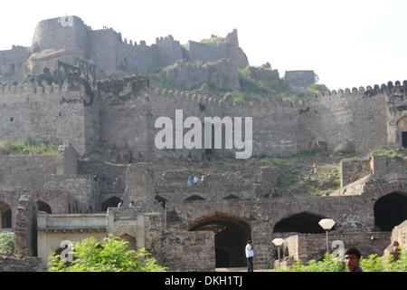 Il grand Golconda Fort Foto Stock
