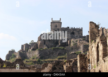 Il grand Golconda Fort Foto Stock