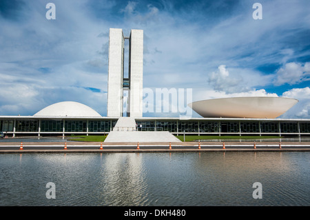 Il Congresso brasiliano, Brasilia, Sito Patrimonio Mondiale dell'UNESCO, Brasile, Sud America Foto Stock