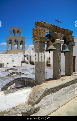 Agios Ioanis Theologos (Monastero di San Giovanni il Teologo), sito UNESCO, Patmos, Dodecaneso, isole greche, Grecia Foto Stock