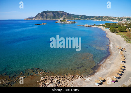 Sulla spiaggia di Kefalos Bay, Kos Dodecaneso, isole greche, Grecia, Europa Foto Stock