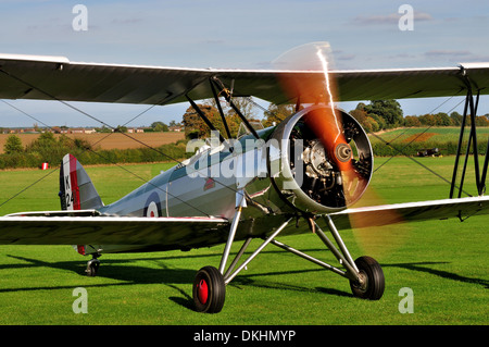 Avro Tutor biplano vintage dalla collezione Shuttleworth.Ottobre battenti giorno 2013.Biggleswade UK. Foto Stock