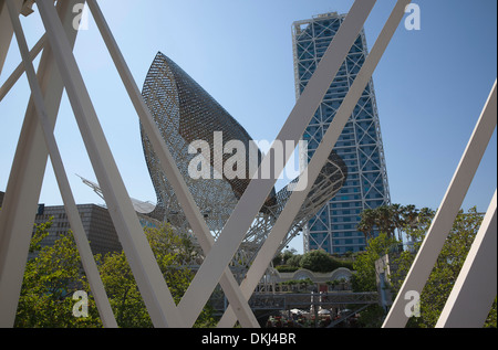 In Spagna, in Catalogna, Barcellona, il Piex d'o una scultura di Frank Gehry. Foto Stock