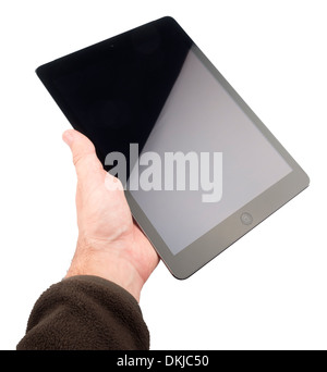 Mano che tiene l'iPad di Apple Air Foto Stock