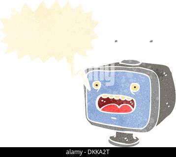 Cartoon retrò con texture. Isolato su bianco. Illustrazione Vettoriale