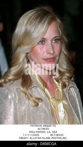 Nov. 11, 2000 - Hollywood, LA, Stati Uniti d'America - Patricia Arquette.attrice.HOLLYWOOD, LA, USA.11/11/2000.BC75B30C.CREDITO:(Immagine di credito: © Globo foto/ZUMAPRESS.com) Foto Stock