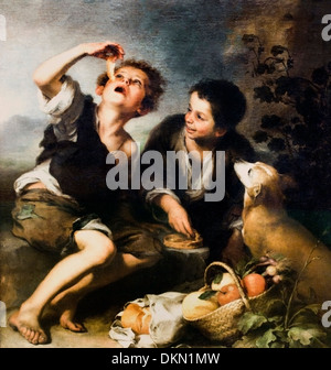 La PASTA EATER Bartolomé Esteban Murillo (1618-1682) Spagna - Spagnolo Foto Stock