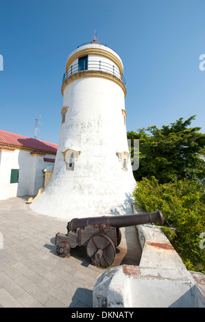 Guia Lighthouse, fort e chiesa a Macau, un ex colonia portoghese e oggi patrimonio mondiale in Cina Foto Stock