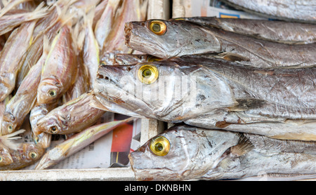 Pesce (mackarel) in vendita presso il mercato bagnato " Rosso " Mercato di Macau (Macao), sar di Cina Foto Stock