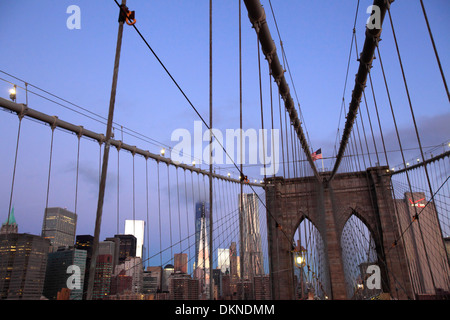 Ponte di Brooklyn, New York City, Stati Uniti d'America Foto Stock