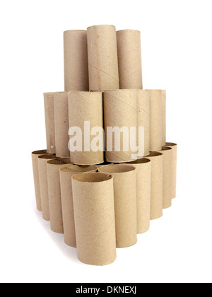 Rotolo di carta igienica di tubi Foto Stock