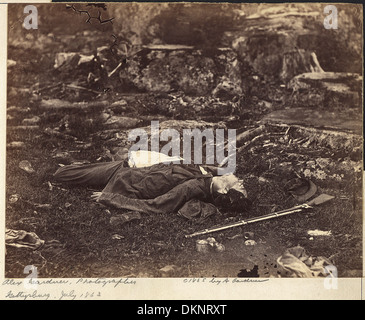 In Pennsylvania, Gettysburg. Un Sharpshooter dell ultima dormire 533314 Foto Stock